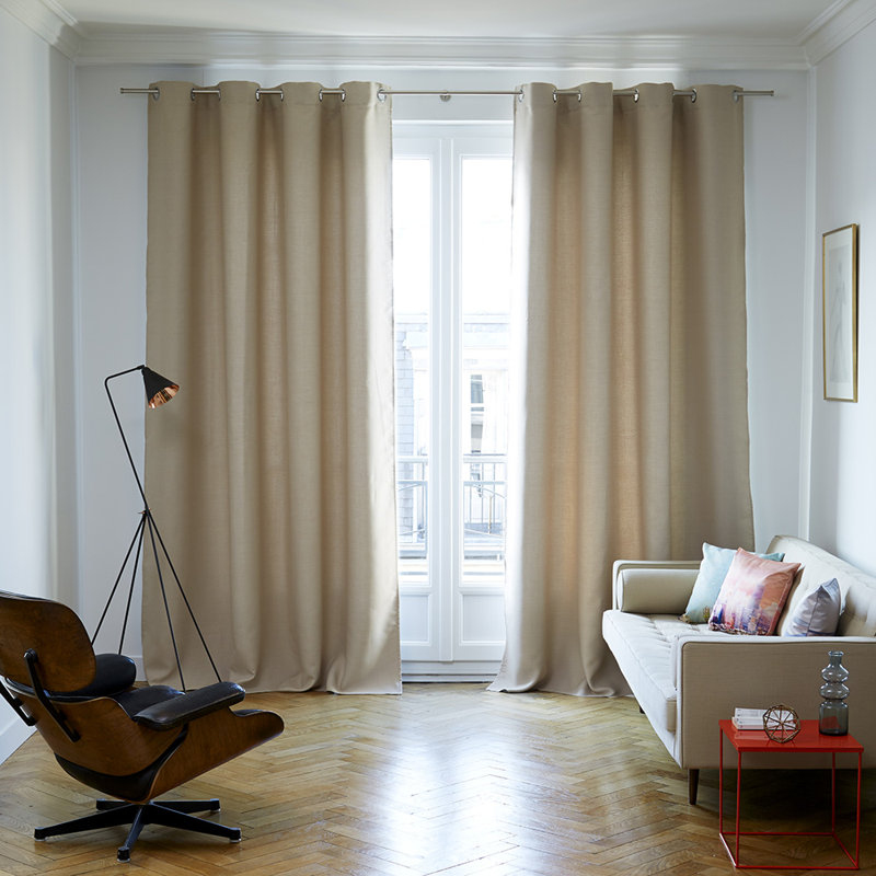 Lina Blackout Single Curtain Panel, Very Light Beige, 200 W x 280 D cm