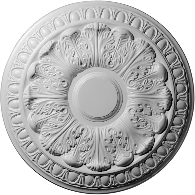 Endurathane Colton Ceiling Medallion, 15 3/4"OD x 1 1/2"P (Fits Canopies up to 4 3/4"), Factory Primed, Primed