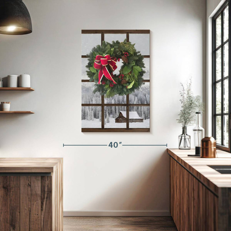 Lelend Teton Christmas Window, 39" H x 26" W
