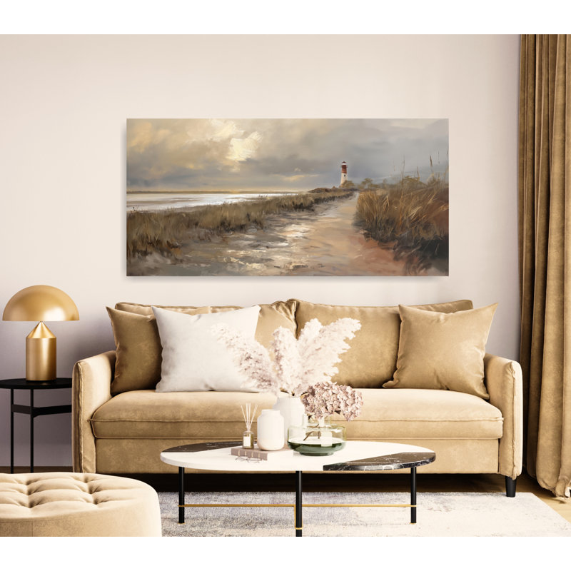 «Hilton Head Beach», reproduction d'art rétro, art mural, maison de plage, Toile tendue, H 24 po x l 48 po x P 1,5 po