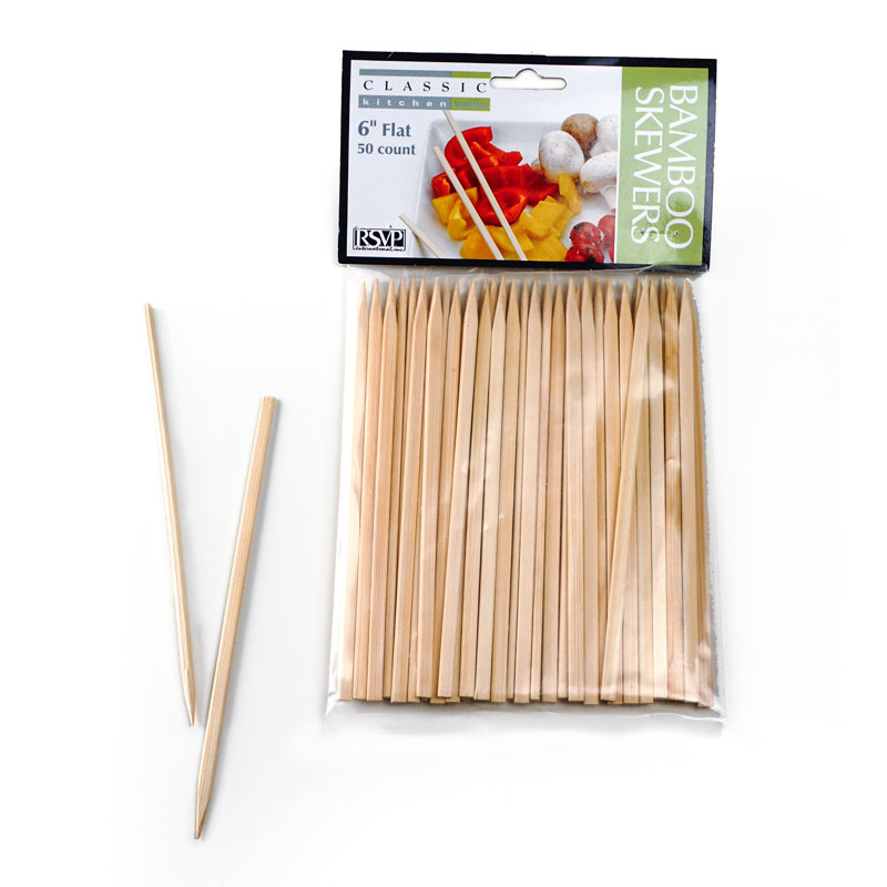 Wood Skewers And Shish Kebabs, 6" Height