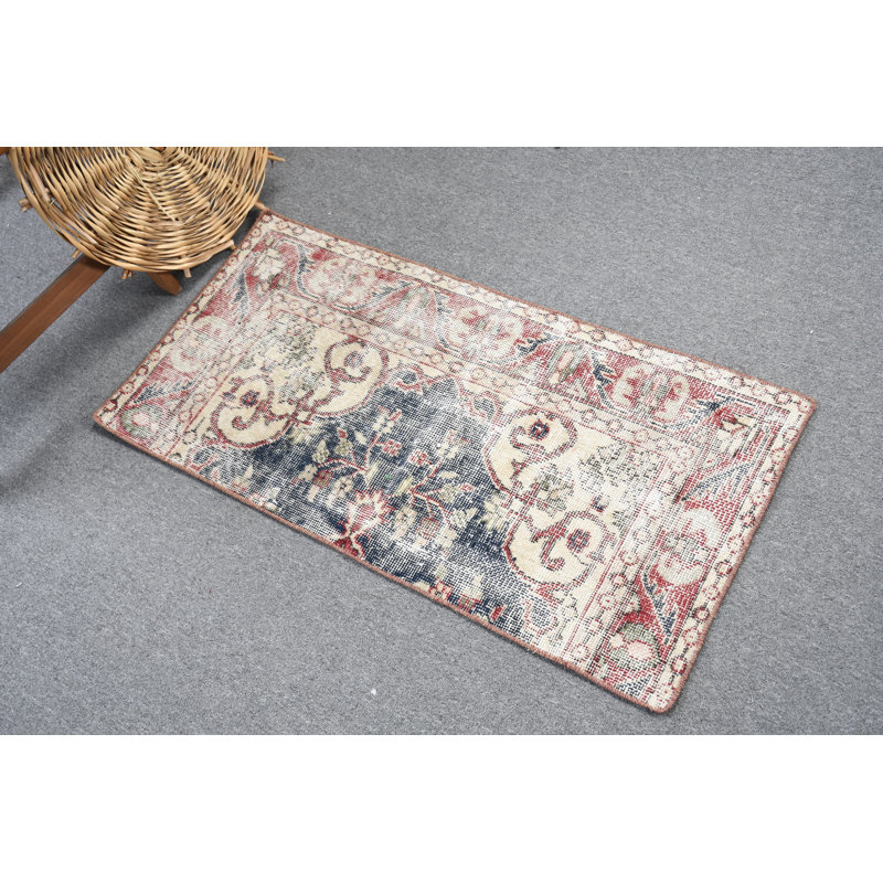 Small Antique Turkish Rug Perfect for Entryway With Vibrant Multi-Colored Ethnic Decor Design