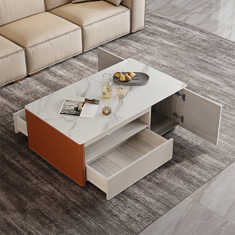 Table basse moderne et multifonctionnelle avec rangement, H 15,7 po x L 59,1 po x l 31,5 po