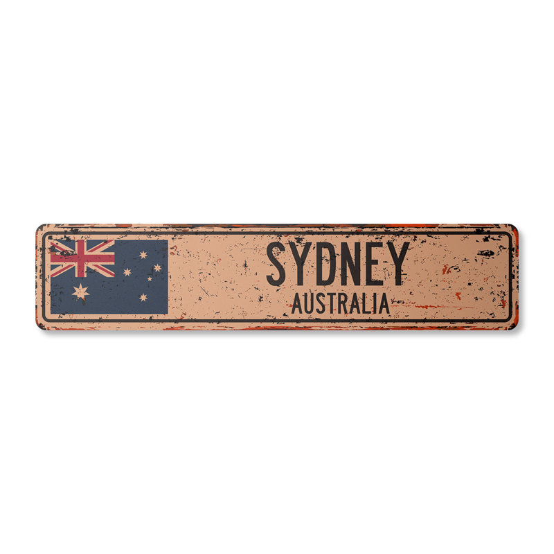 Plaque de rue Sydney en plastique robuste 4 po x 18 po