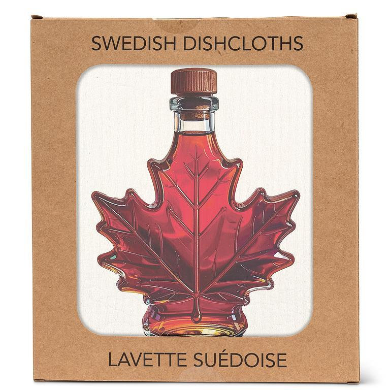Maple Syrup In A Leaf Shaped Bottle Dishcloth