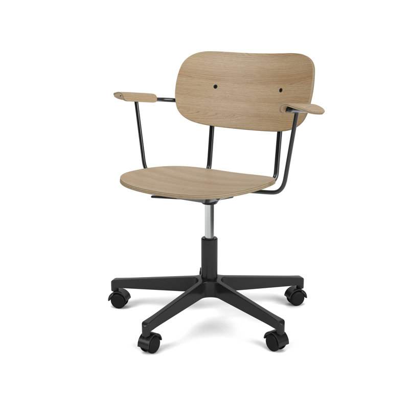 Co Swivel Task Chair, Natural Oak/Black
