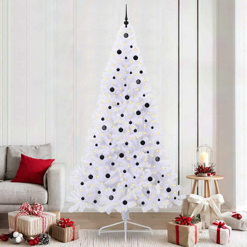 240cm H Lighted Artificial Christmas Tree, Black