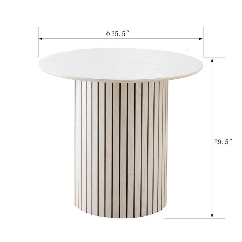Table de salle à manger moderne avec profil mince, Scratch-, 33,59 po de largeur, facile à assembler, table compatible Mid-Century et contreplaqué, finition naturelle, plateau, profondeur, installation rapide
