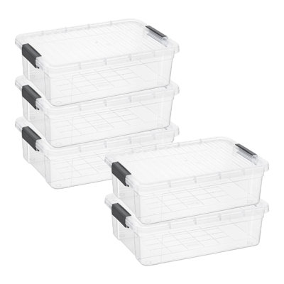  Clear Storage Boxes with Lids, 22.5 Quart BPA Free Plastic Containers, Bins for Organizing, Stackable Crates, Organizer Totes for Home, Office, School, and Dorm,5 Pack
