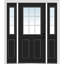 Porte d'entrée pré-montée lisse en fibre de verre peinte 9-Lite avec deux panneaux latéraux-46030337-46030335-46030334