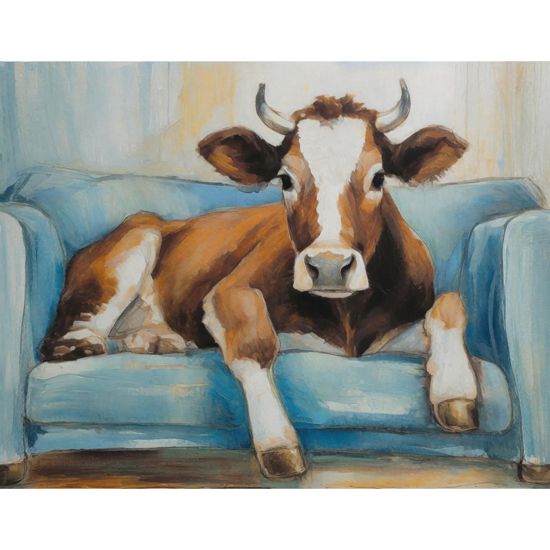 «Cow Couch» sur toile, H 15 po x l 18 po
