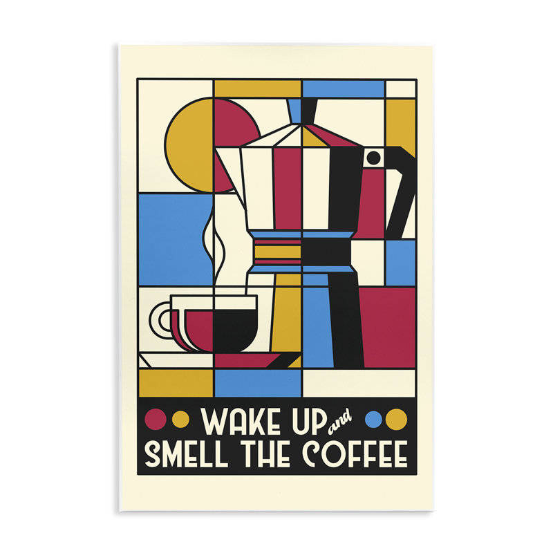 Plaque murale rétro «Wake Up & Smell Coffee» par Tobe Fonseca, H 19 po x l 13 po