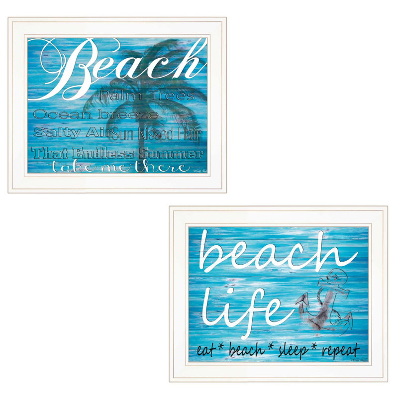 Ensemble de deux reproductions d'art sur la plage