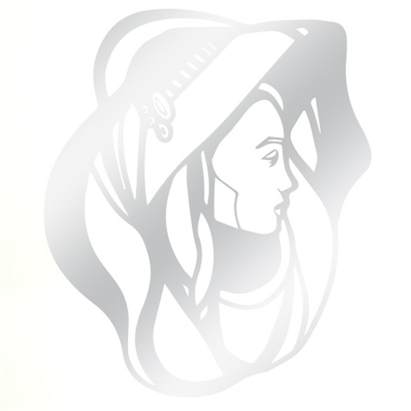 Wall Decal, Shiny Silver, Large