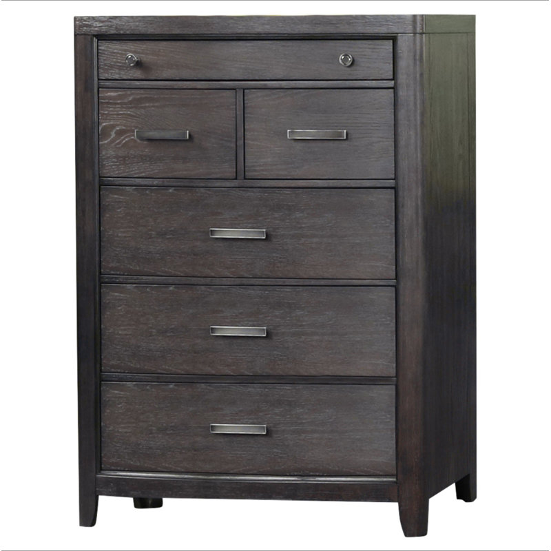 Commode à six tiroirs brun antique