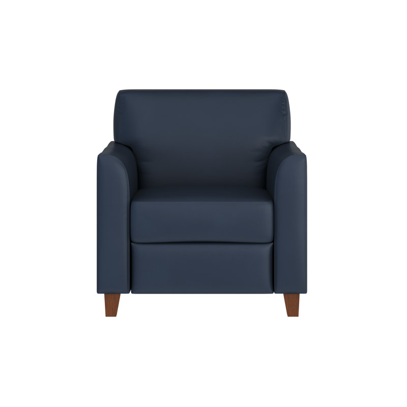 Chaise Adrey LeatherSoft avec structure aux coutures épurées, Marine, Brun