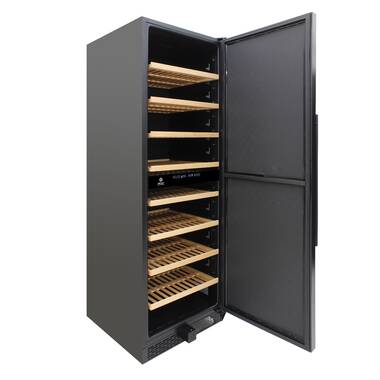 vinotemp garage 300 bottle dual zone wine cooler el 300gfeb