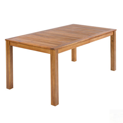 Table de salle à manger de patio en bois d'acacia durable, conception spacieuse pour une utilisation intérieure et extérieure