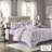 Lafael Purple/White Microfiber Reversible Traditional Comforter Set with Cotton Bed Sheets-655732853