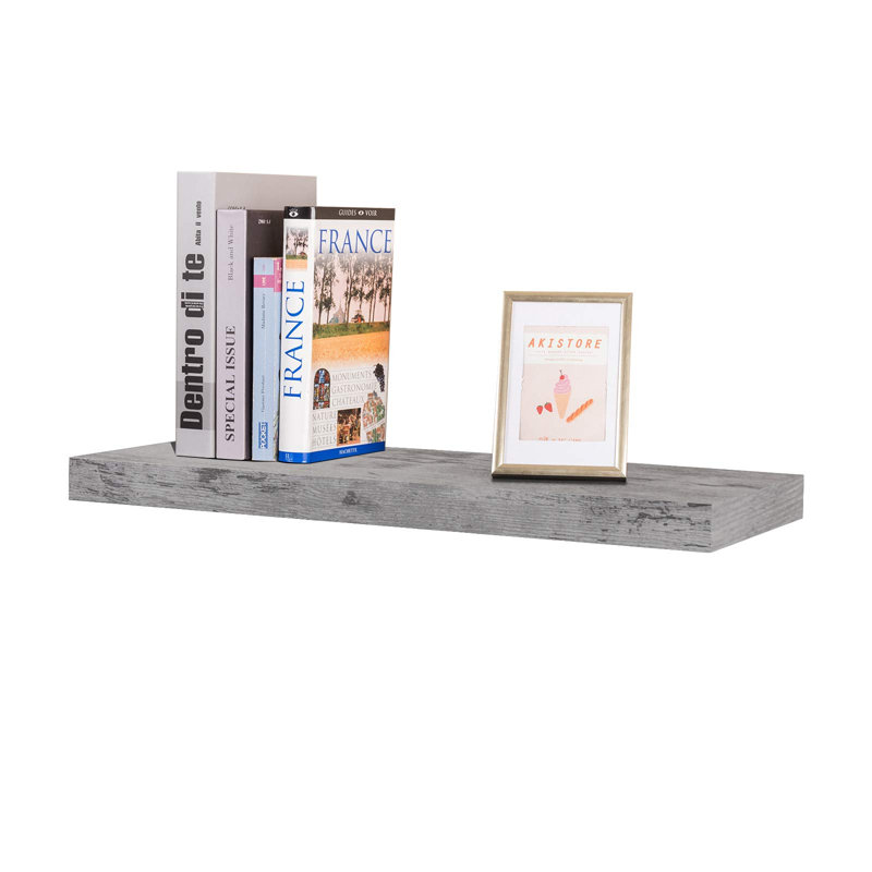 Derrance Floating Shelf, 3.8cm H x 110cm W x 22.9cm D, Grey Oak Rustic