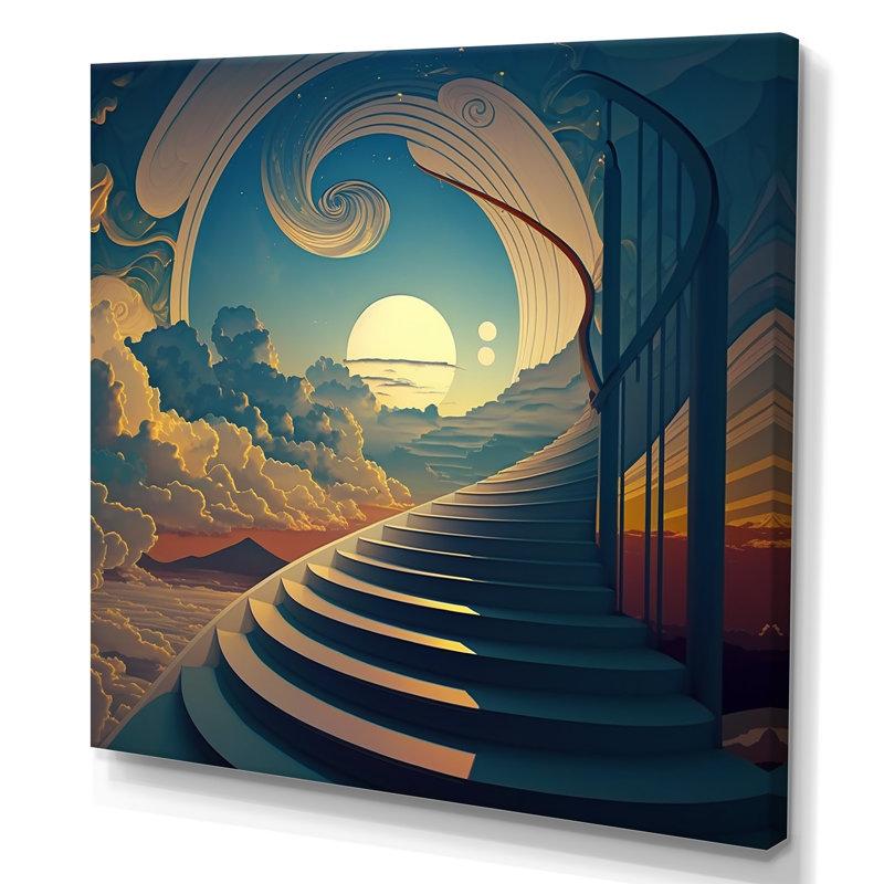 Art mural sur toile, "Stairs to Heaven I", L 16 po x H 16 po, Toile tendue