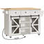 Îlot de cuisine 55 po avec rangement, portes de grange et abattant, chariot roulant avec station de charge-91067037