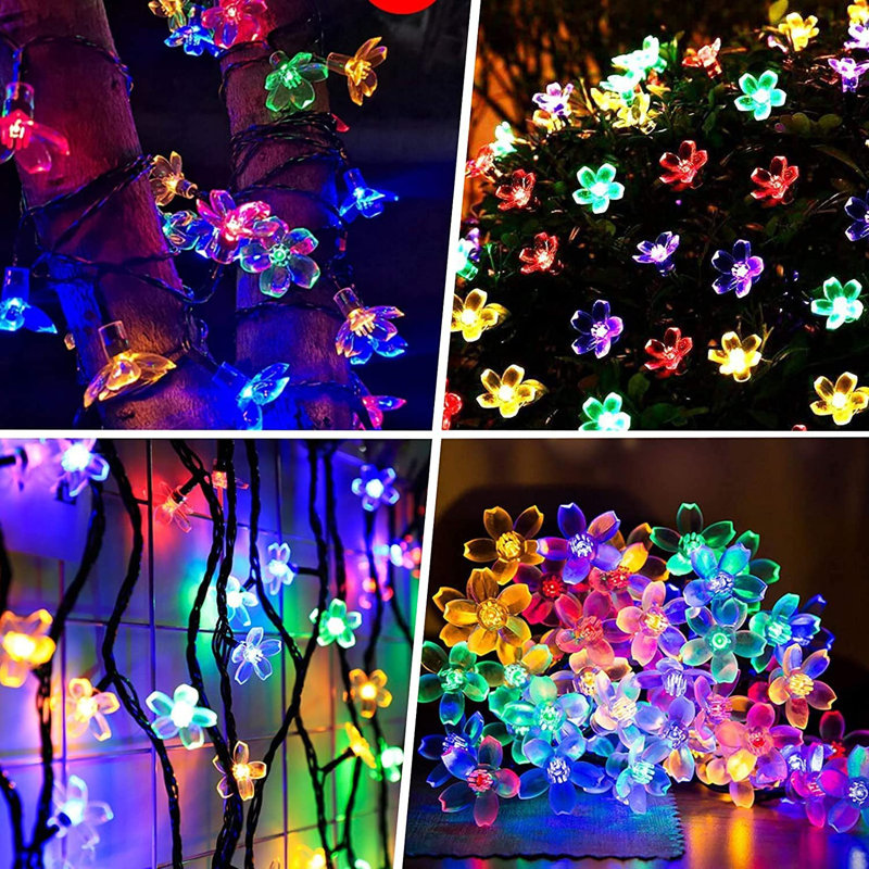367.2' LED Solar Powered 50 - Bulb String Lights, Multicolor