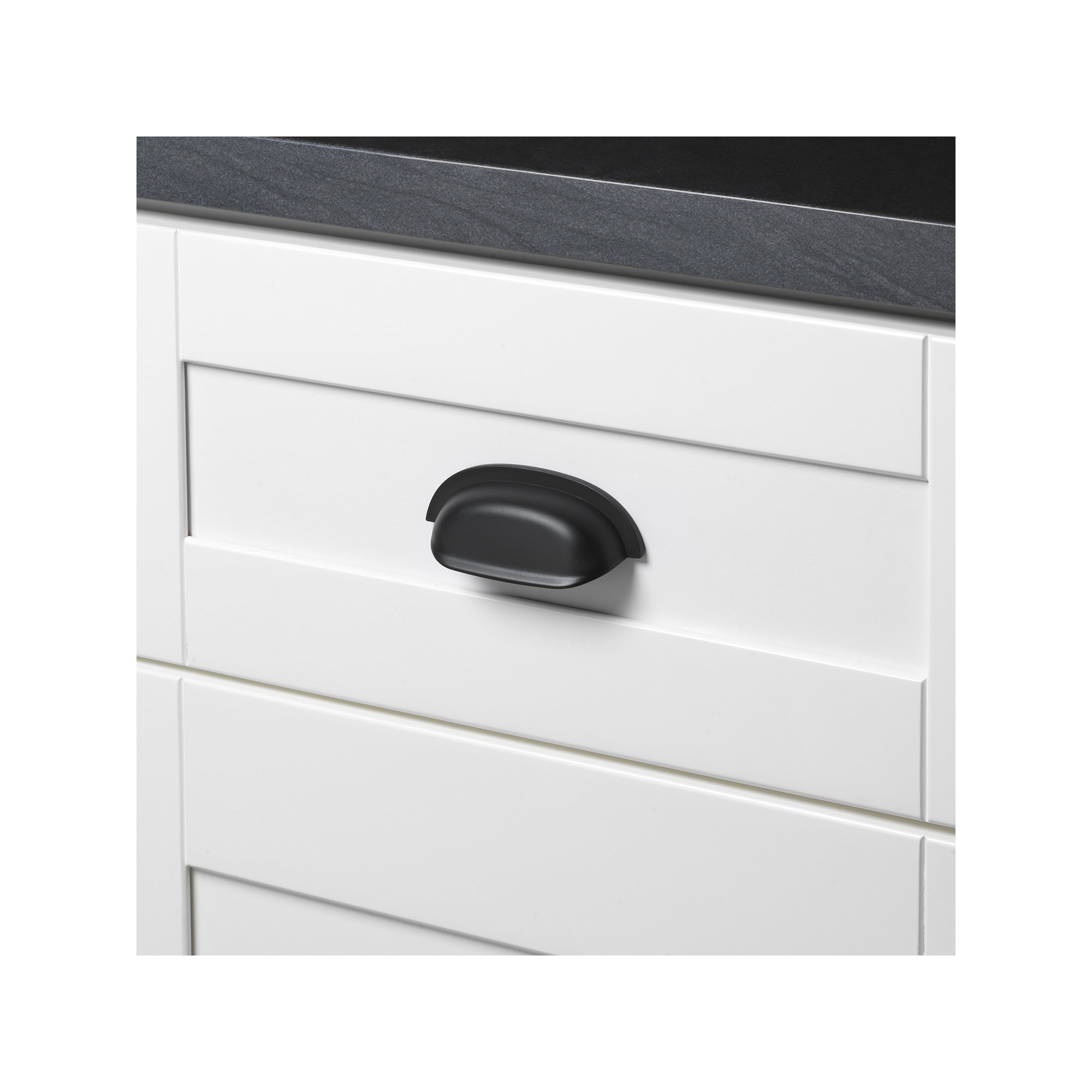 Cup/Bin Pull, Matte Black
