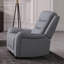 Assise manuelle en mousse haute densité avec fonction inclinable, accoudoirs à volutes modernes, siège large, finition transitionnelle, siège gris, salon principal