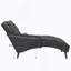 Chaise longue capitonnée avec accoudoirs, chaise longue d'intérieur avec coussin et pieds en bois massif
