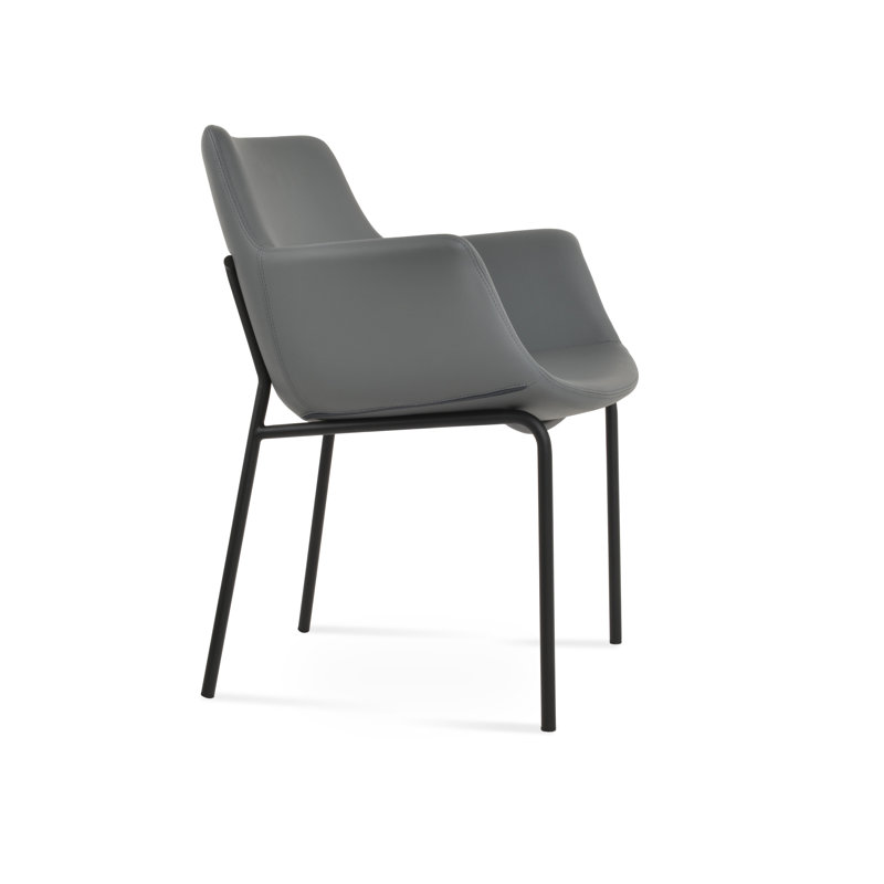 Chaise avec accoudoirs Bottega Harris, Noir, Gris