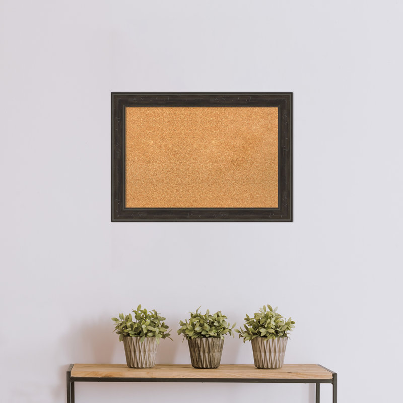 Shipwreck Black Narrow Framed Natural Cork Bulletin Board