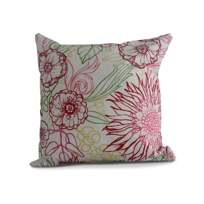 Cuban Flare Floral Reversible Throw Pillow, Pink, 20" x 20"