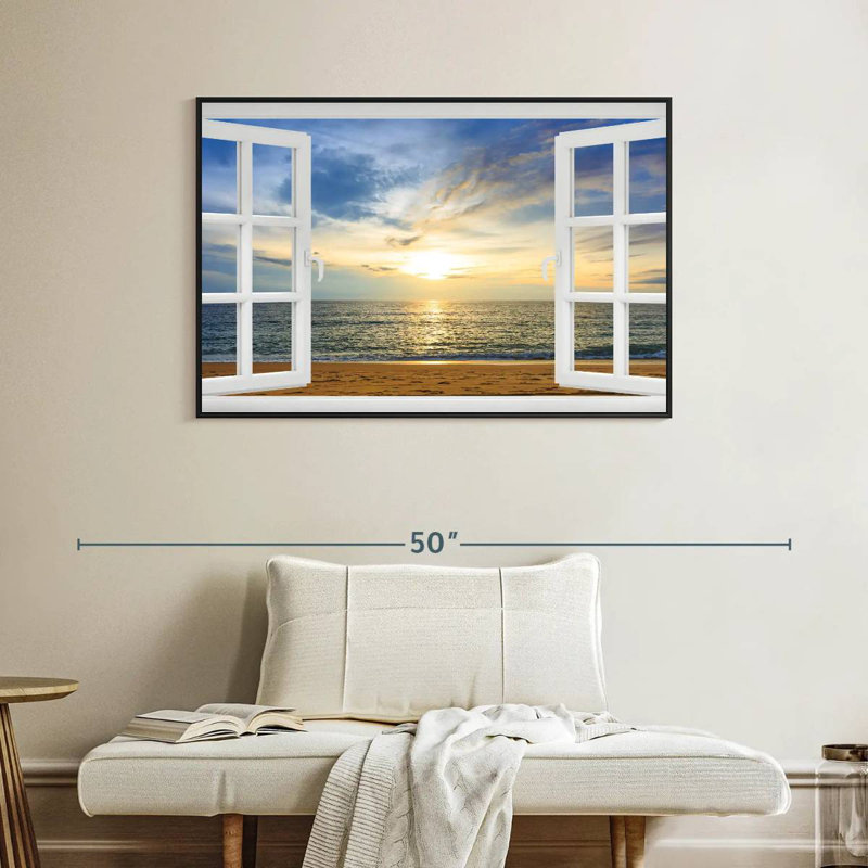 Fenêtre à Bleeker éthéré, Cadre flottant noir, 40 po x 27 po