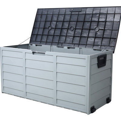 Deck Box For Backyard Use - 75 Gallon Outdoor Storage With Wheels Garden Tools, Pool All Weather Bin Patio Cushions,