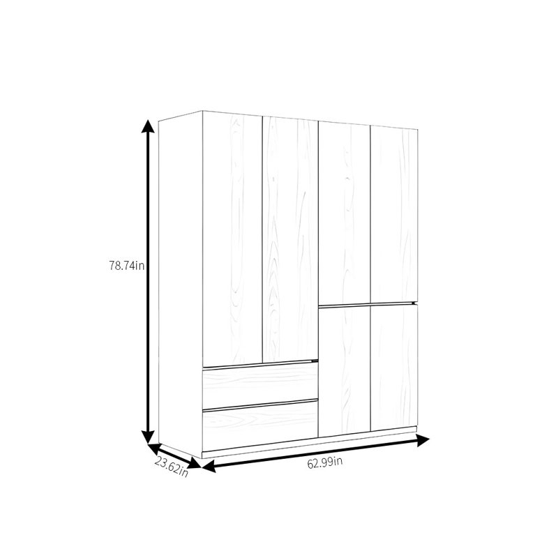 Garde-robe simple et pratique, H 78,74 po x l 62,99 po x P 23,62 po