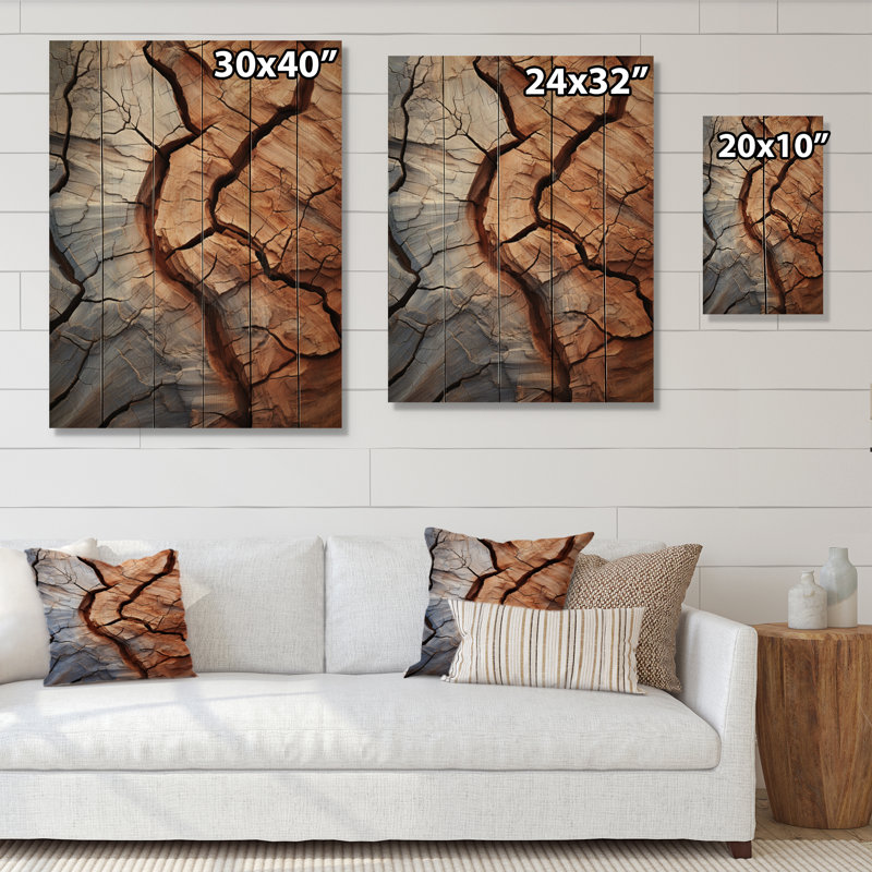 «Desert Textures Of The Sand I» sur bois, H 20 po x l 10 po x P 0,78 po