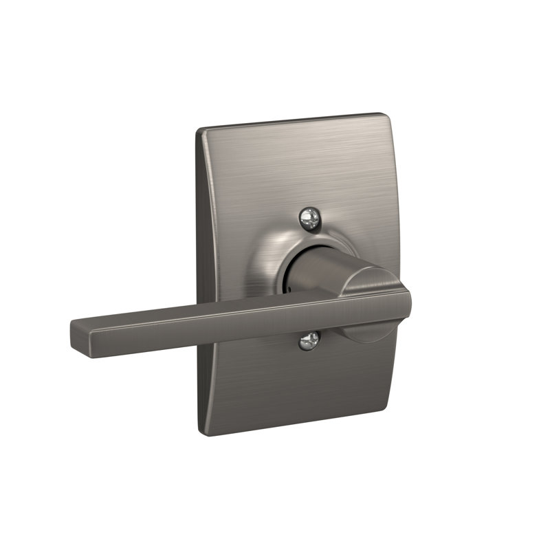 Latitude Door Lever with Centrury Rosette, Satin Nickel