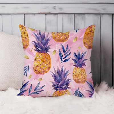 Food and Kitchen Pineapples VII Fruits Pineapples Pillow Cover