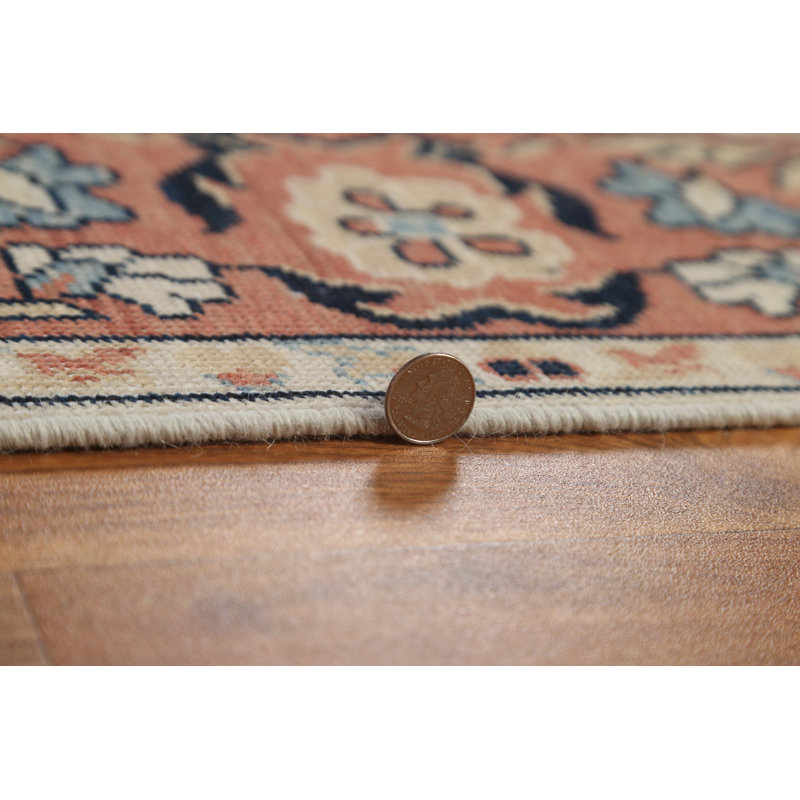 Tapis unique en laine noué à la main bleu marine / bleu / rouge 9 pi x 11 pi 9 po