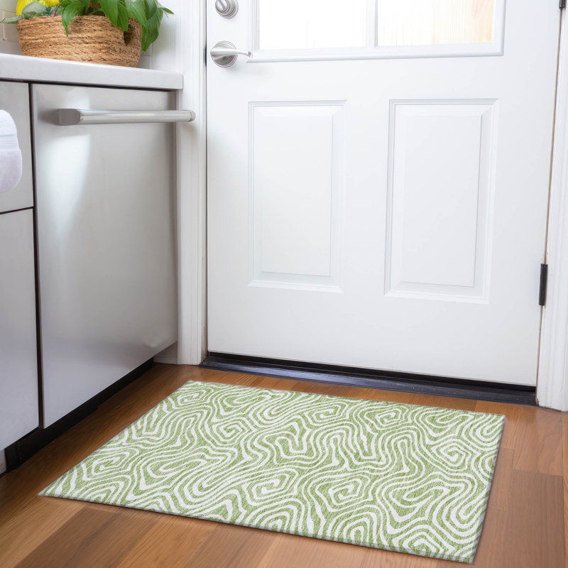 Premium Machine Washable Guada AMF1020 Swirls Rug, Rectangle 1'8" x 2'6"