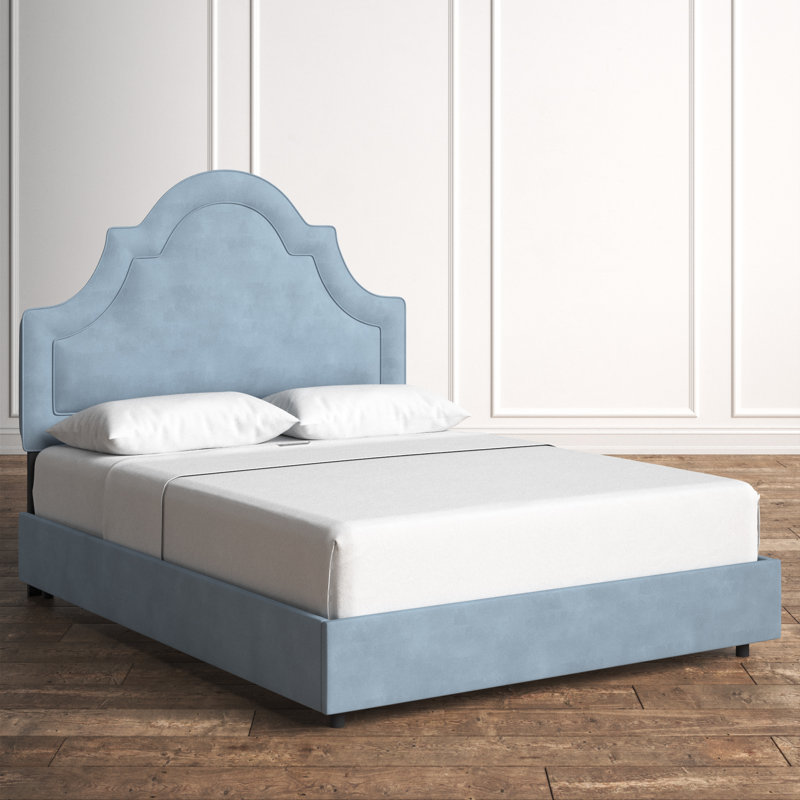 Avione Upholstered Standard Bed, Classic Ocean Velvet, Full