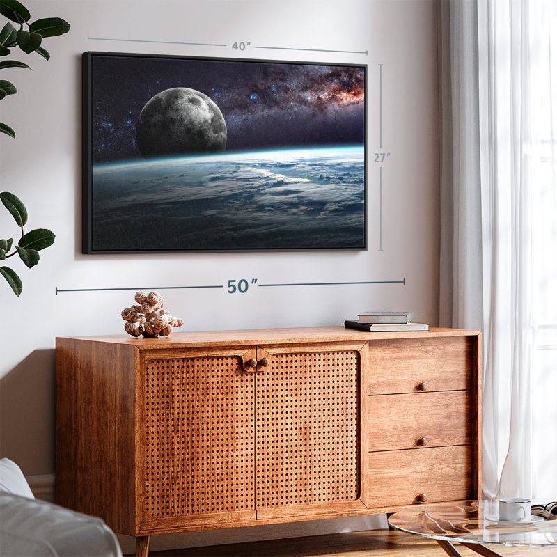 "Terre et lune dans l'espace, art mural", H 27 po x l 40 po