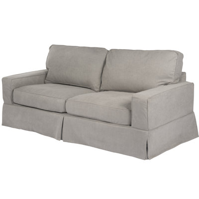 Canapé à accoudoirs carrés avec coussins réversibles 88 po Elsberry