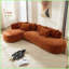 Canapé modulaire moderne en L de L 134,6 po avec 6 coussins, orange - Base en polyuréthane résistante aux égratignures pour le salon