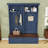 Wooden Hall Tree with Storage Shelves, Drawers, Hooks and Bench
