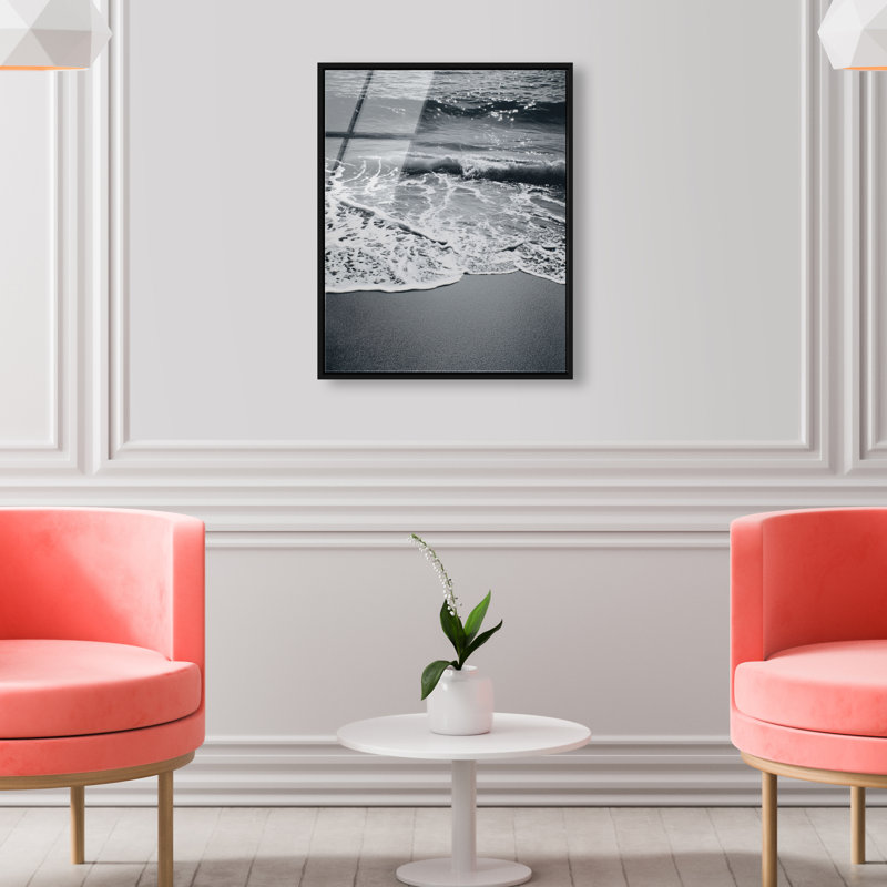 Cresting Foam IV, tableau en verre acrylique brillant, motif nautique et plage, par Oliver Gal, H 21 po x l 17 po