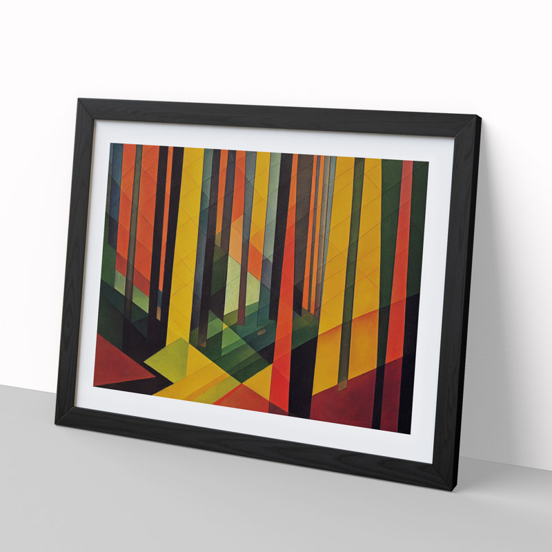 Blooming Abstract Forest - Single Picture Frame Print, 46cm H x 64cm W x 2cm D, Black
