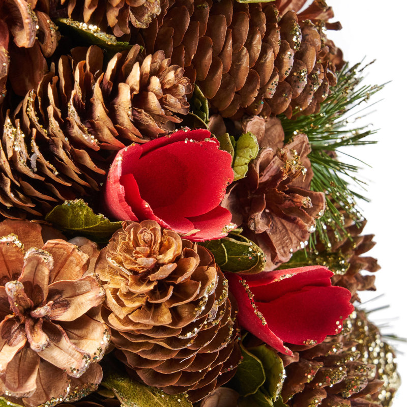 Arbre de table artificiel pré-décoré pomme de pin non éclairé