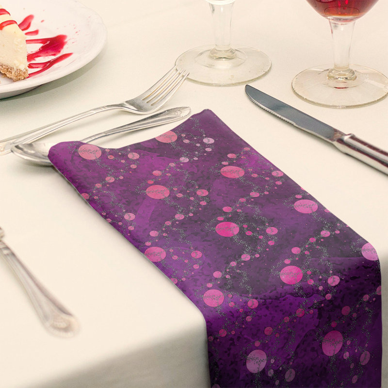 Serviette de coton de planètes stars, H 0,1 po x l 22 po x P 22 po, Mauve / Rose, Sergé de coton